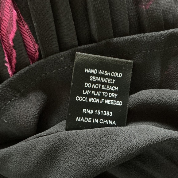 Current Air S Floral Sheer Pleated Smocked Fit N Flare Long Sleeve Dress Holiday - Picture 12 of 12